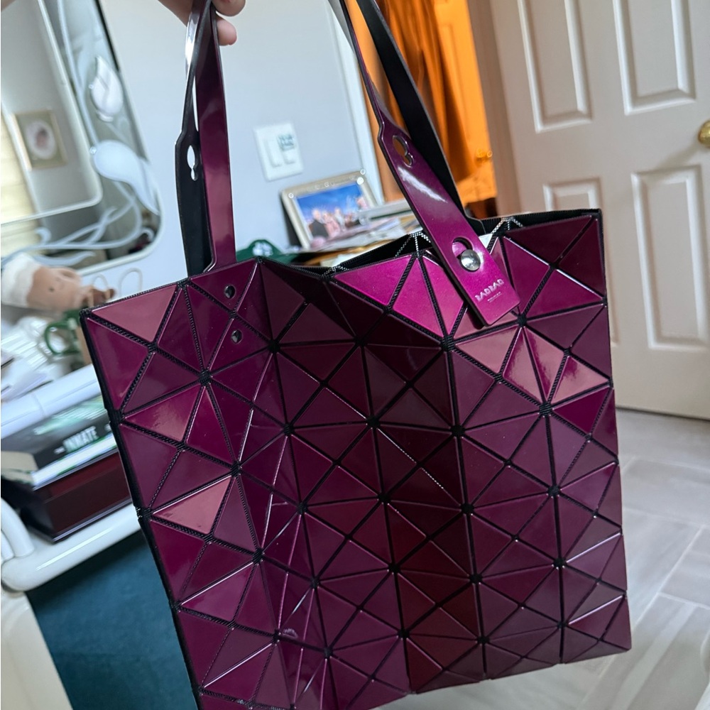 Issey Miyake Purple Geometric Tote